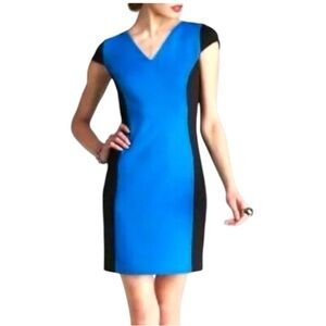 Michael Kors Colorblock Dress in Royal Blue & Black. Size 10.